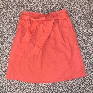 J. Crew Womens Paper Bag Belted Skirt in Coral Size Small